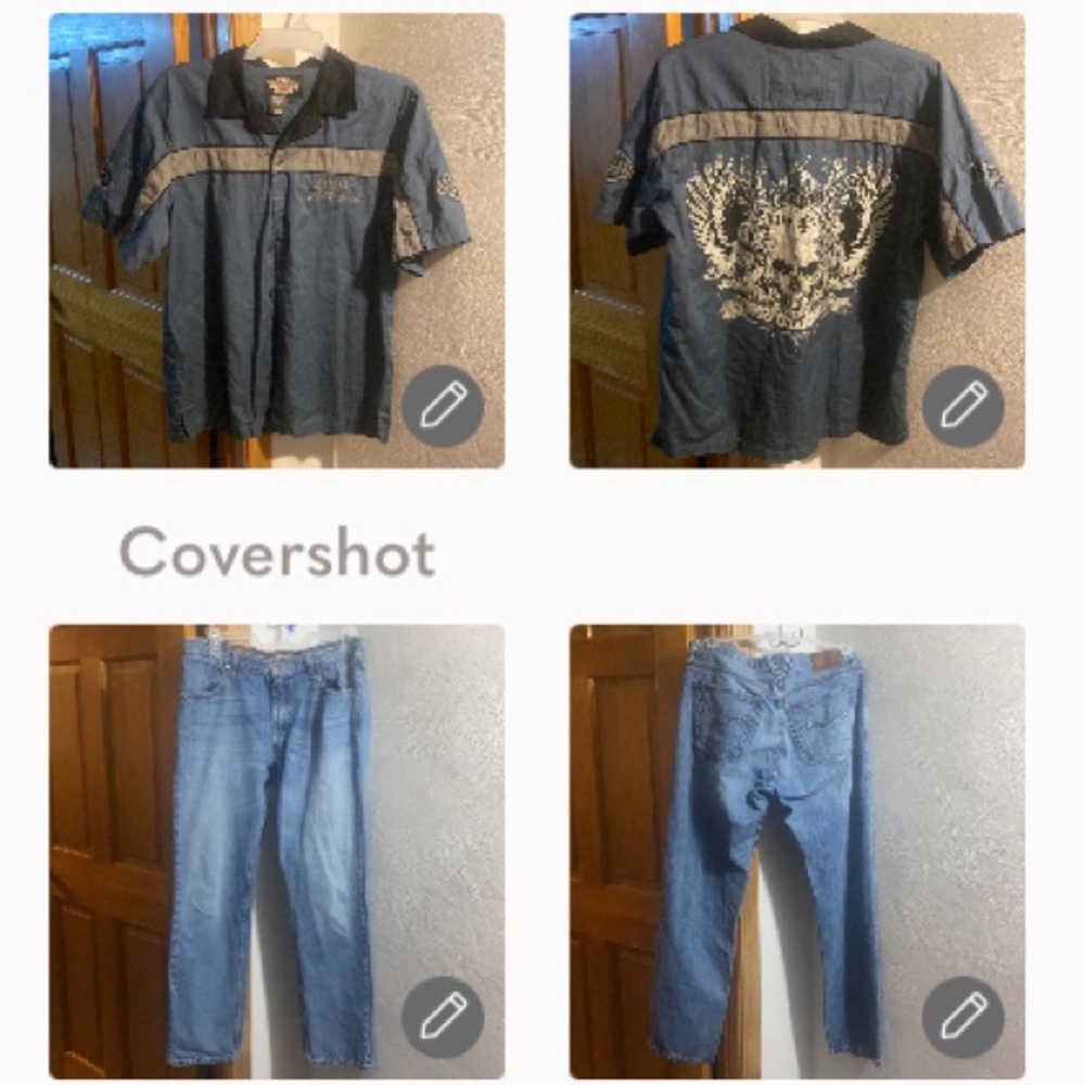 Harley Davidson💀🏍buttonup shirt szL+Jeans 34x32